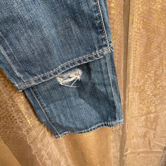 PAIGE Jimmy Jimmy Skinny Riley Destroyed Light Wash Denim Jeans, 28"/6/M - Picture 5 of 9